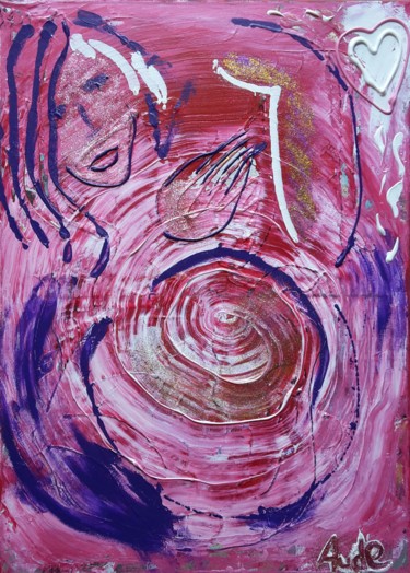 Painting titled "Le tourbillon du fé…" by Aude Peris, Original Artwork, Acrylic Mounted on Wood Stretcher frame