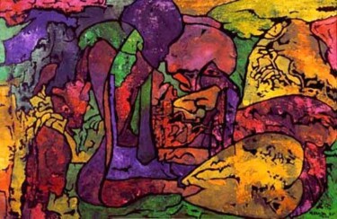 Malarstwo zatytułowany „NoG2” autorstwa Małgorzata Krasucka, Oryginalna praca, Olej Zamontowany na Drewniana rama noszy