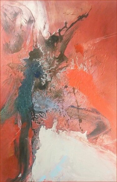 Painting titled "carmin trail" by Ilgvars Zalans, Original Artwork, Acrylic