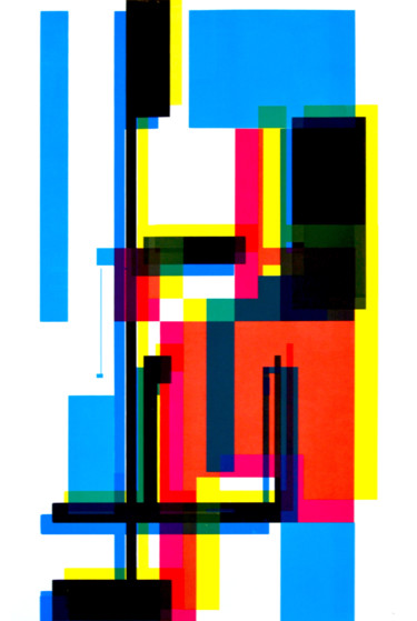 Gravures & estampes intitulée "séri-géo-1" par Jeff, Œuvre d'art originale, Sérigraphie