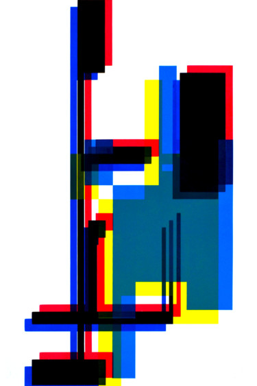 Gravures & estampes intitulée "séri-géo-2" par Jeff, Œuvre d'art originale, Sérigraphie