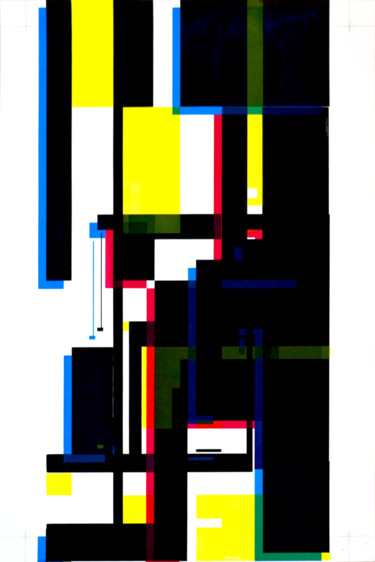 Gravures & estampes intitulée "séri-géo-3" par Jeff, Œuvre d'art originale, Sérigraphie