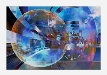 Artisanat intitulée "TECHNOSPHERE" par Pix-Peinture Kabuki, Œuvre d'art originale
