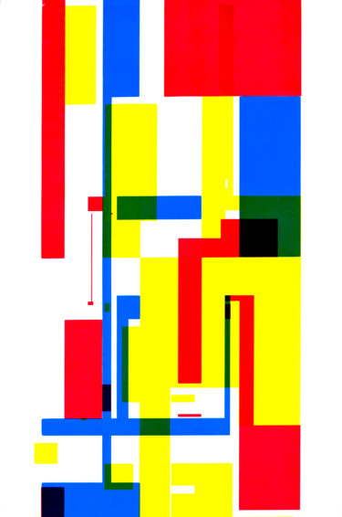 Gravures & estampes intitulée "séri-géo-8" par Jeff, Œuvre d'art originale, Sérigraphie