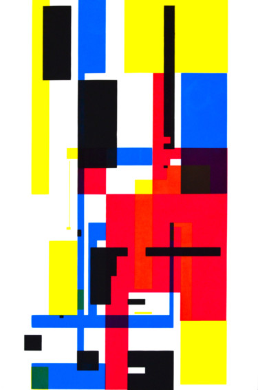 Gravures & estampes intitulée "séri-géo-9" par Jeff, Œuvre d'art originale, Sérigraphie
