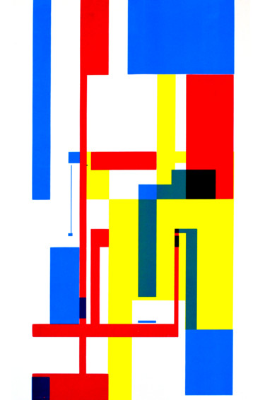 Gravures & estampes intitulée "séri-géo-10" par Jeff, Œuvre d'art originale, Sérigraphie