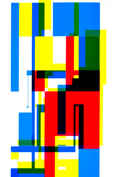 Gravures & estampes intitulée "séri-géo-11" par Jeff, Œuvre d'art originale, Sérigraphie