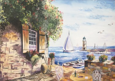 Peinture intitulée "la-maison-du-bord.j…" par Lili, Œuvre d'art originale, Acrylique