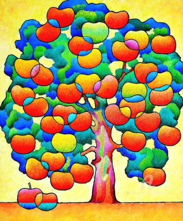 Картина под названием "Яблоня" - Alexander Breskin, Подлинное произведение искусства, Масло