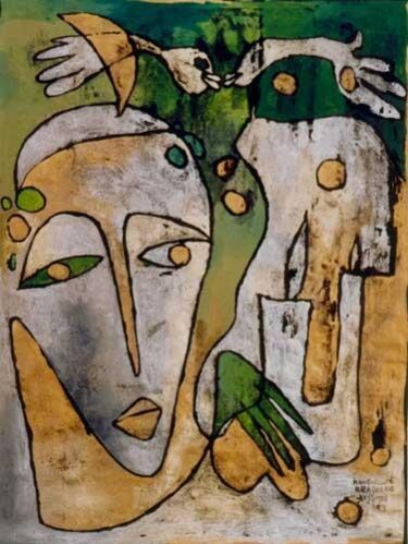 Malarstwo zatytułowany „No.P23” autorstwa Małgorzata Krasucka, Oryginalna praca, Olej Zamontowany na Drewniana rama noszy