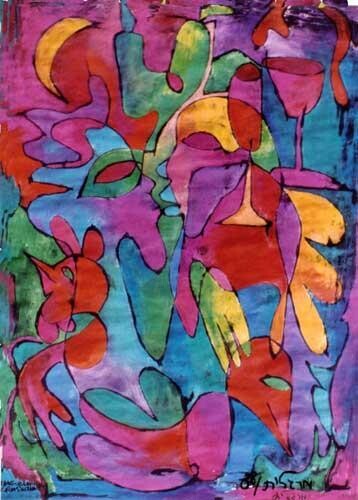 Malarstwo zatytułowany „No.041 Berlin” autorstwa Małgorzata Krasucka, Oryginalna praca, Tempera