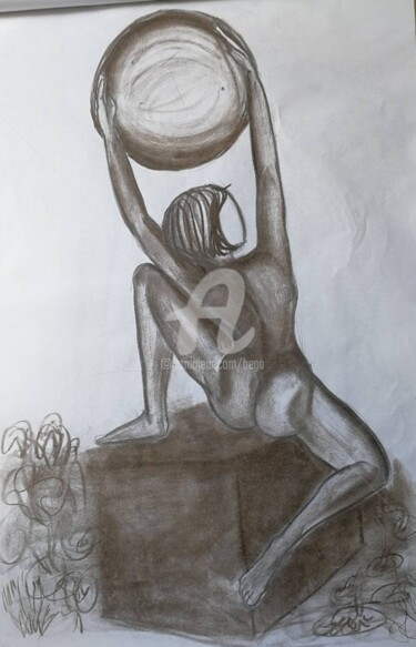 Drawing titled "ATLAS  ©" by Bega, Original Artwork, Pencil