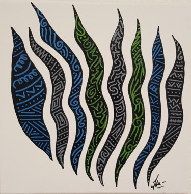 Peinture intitulée "Danse marine" par Isabelle Courbin, Œuvre d'art originale, Acrylique Monté sur Châssis en bois