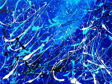 Dripping Blue 绘画 标题为“Dripping Blue” 由Thierry Angot, 原创艺术品, 丙烯