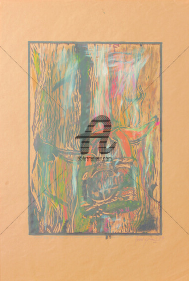 印花与版画 标题为“"Ahşap Kapı RenkAhe…” 由Veysel Şen, 原创艺术品, Linocuts