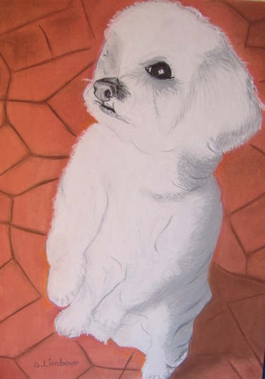 Peinture intitulée "je m'appelle Flash" par Ghislaine Limbour, Œuvre d'art originale, Pastel