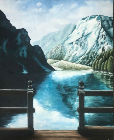 Painting titled "Apaisé" by Baptiste Galmiche, Original Artwork, Oil