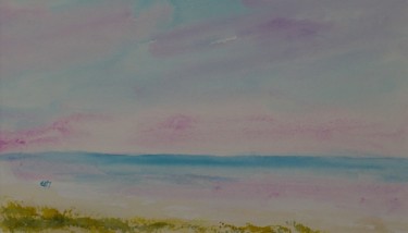 Peinture intitulée "aurore en rose et m…" par Chantal Herran, Œuvre d'art originale, Aquarelle