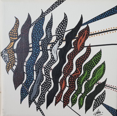 Peinture intitulée "Poisson lune" par Isabelle Courbin, Œuvre d'art originale, Acrylique Monté sur Châssis en bois