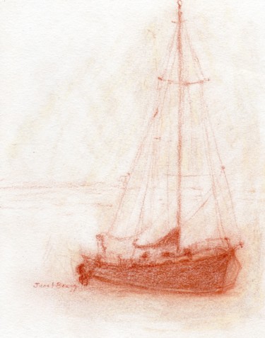 Sailboat in Anacortes Harbor in Pencil