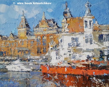 Amsterdam X Painting titled "Amsterdam X" by Alex Hook Krioutchkov, Original Artwork, Oil Mounted on Wood Stretcher frame