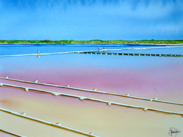 Les salins de Gruissan 3 Peinture intitulée "Les salins de Gruis…" par Jacques Paulus, Œuvre d'art originale, Aquarelle