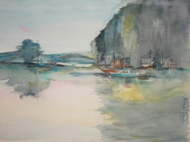 Malarstwo zatytułowany „Inspiration baie d"…” autorstwa Maryse Tisnés, Oryginalna praca, Akwarela