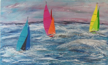 Peinture intitulée "LA REGATE" par Pascal Feriault, Œuvre d'art originale, Acrylique