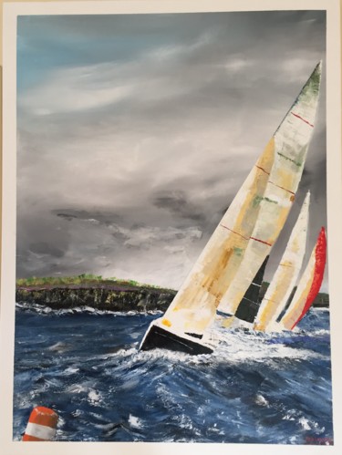 Peinture intitulée "LA REGATE 2" par Pascal Feriault, Œuvre d'art originale, Acrylique