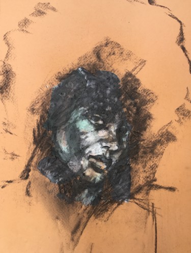 图画 标题为“In The Corner” 由Dominique Dève, 原创艺术品, 木炭