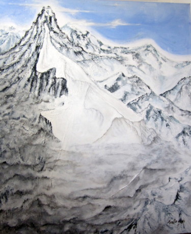 Peinture intitulée "the-long-slope-alps…" par Marianne Charlotte Mylonas-Svikovsky (Marlo), Œuvre d'art originale, Acrylique