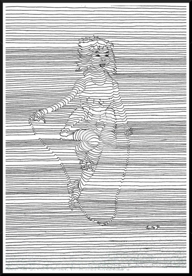 corde à sauter Dessin intitulée "corde à sauter" par Lanto R., Œuvre d'art originale, Encre