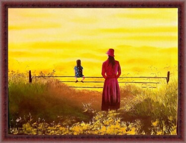 waiting for a father and a husband Painting titled "waiting for a fathe…" by Murad Jawed, Original Artwork, Oil