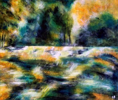 Peinture intitulée "Berges du Lez" par Anne Brigaud, Œuvre d'art originale