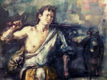 Painting titled "No name" by Nagia Chrisanthacopoulou, Original Artwork, Oil