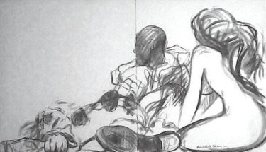 Painting titled "Carvão" by Aldo Luiz De Paula Fonseca, Original Artwork, Oil