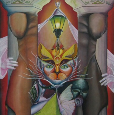 Painting titled "Trouw" by Bob Ivens, Original Artwork, Oil Mounted on Wood Stretcher frame