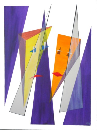 Schilderij getiteld "face-painting" door David Callahan, Origineel Kunstwerk, Acryl