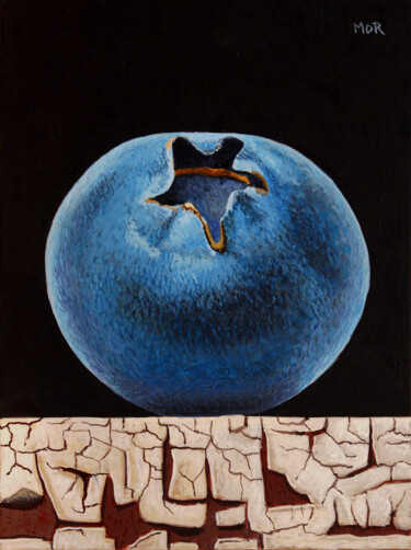 Schilderij getiteld "Blueberry" door Dietrich Moravec, Origineel Kunstwerk, Tempera