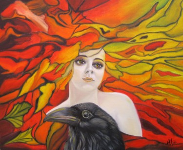 Peinture intitulée "Le freux" par Alix, Œuvre d'art originale, Huile