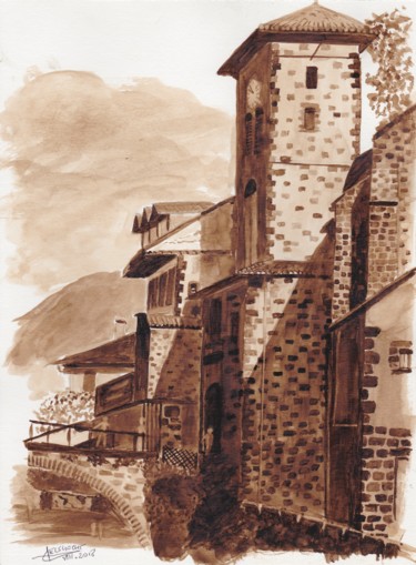 Painting titled "Saint Jean Pied de…" by Alain Elshocht, Original Artwork, Pigments