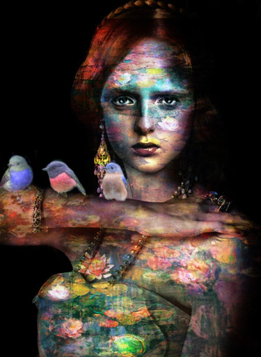 Digital Arts titled "le perchoir de Clau…" by Dodi Ballada, Original Artwork, Digital Painting