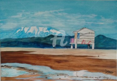 Peinture intitulée "Gruissan plage" par Isabelle Lucas, Œuvre d'art originale, Huile