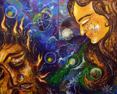 Painting titled "Mars&Venus" by Dragos Bagia, Original Artwork, Oil