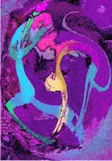 Grafika cyfrowa / sztuka generowana cyfrowo zatytułowany „skrzypek z kotem 1” autorstwa Małgorzata Krasucka, Oryginalna praca