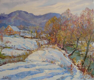 The appearance of the first spring sun Peinture intitulée "The appearance of t…" par Aleksandr Dubrovskyy, Œuvre d'art originale, Huile Monté sur Châssis en bois