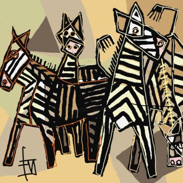 Digitale Kunst getiteld "rayures-zebrees.jpg" door Franck Vidal, Origineel Kunstwerk, Digitaal Schilderwerk