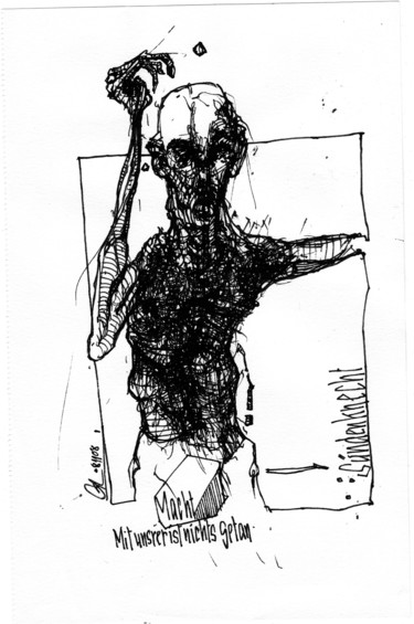 Sündenknecht Zeichnungen mit dem Titel "Sündenknecht" von Stephan Rodriguez Warnemünde, Original-Kunstwerk, Tinte