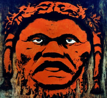 绘画 标题为“Weathered Face On A…” 由Salah El Moncef, 原创艺术品