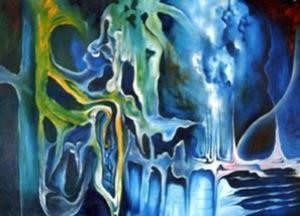 Painting titled "ghostriver" by Eric Walton 9 / Edub9, Original Artwork